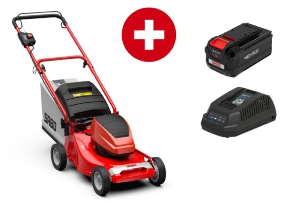 Sabo Akku-Rasenmäher 43-Accu Set mit 4Ah Akku und Ladegerät