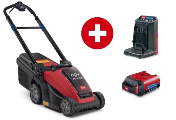 Toro Akku-Rasenmäher eMulticycler eL36PST 36 cm Rasenmäher - Set mit 2,5 Ah Akku und Ladegerät