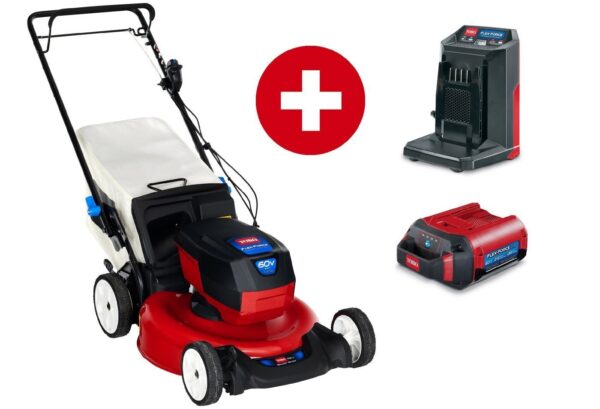 Toro Akku-Rasenmäher eRecycler eS52VST 52 cm Rasenmäher - Set mit 6 Ah Akku und Ladegerät